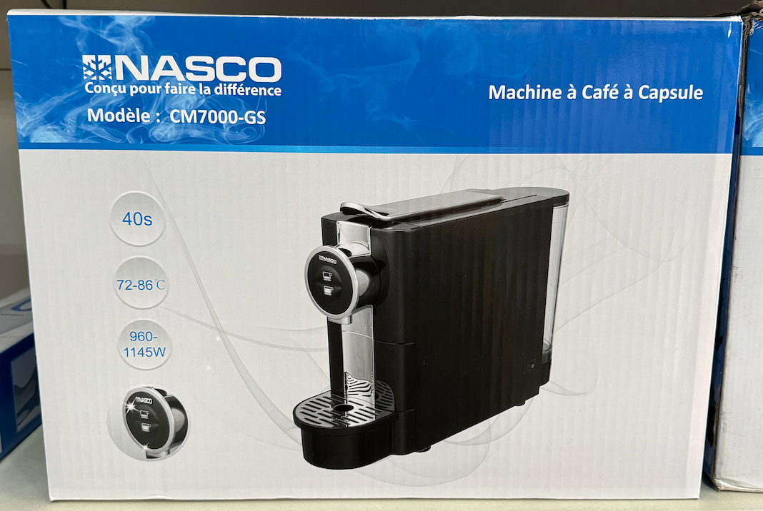 NASCO MACHINE À CAFÉ À CAPSULE – CAFE_CM7000-GS