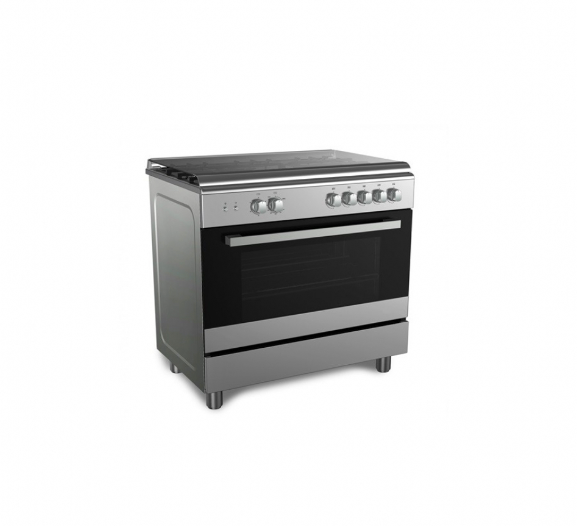 Midea Gazinière 5 Feux - 90x60 cm - STAINLESS STEEL / ROTISSERIE - GAZ_VESTA-P48