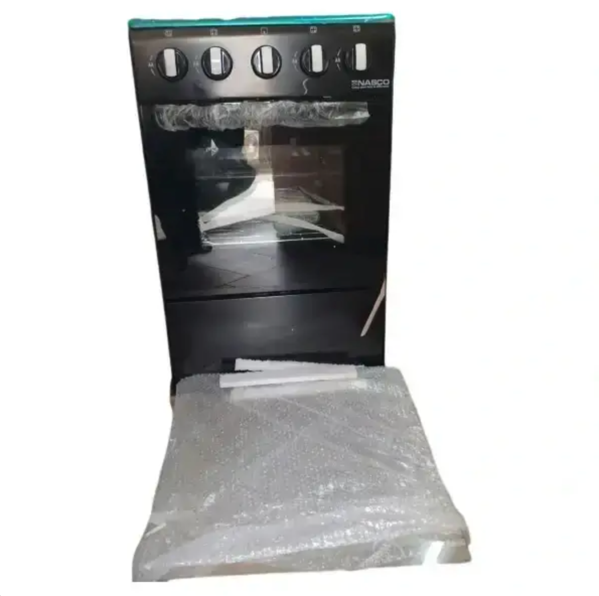 NASCO GAZINIERE 4 FEUX - NOIR - COUVERTURE VITREE - GCNAS-5050B