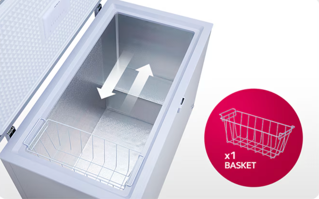 LG Congelateur Horizontal LED - 190 L - Avec panier - GCS215SQFG