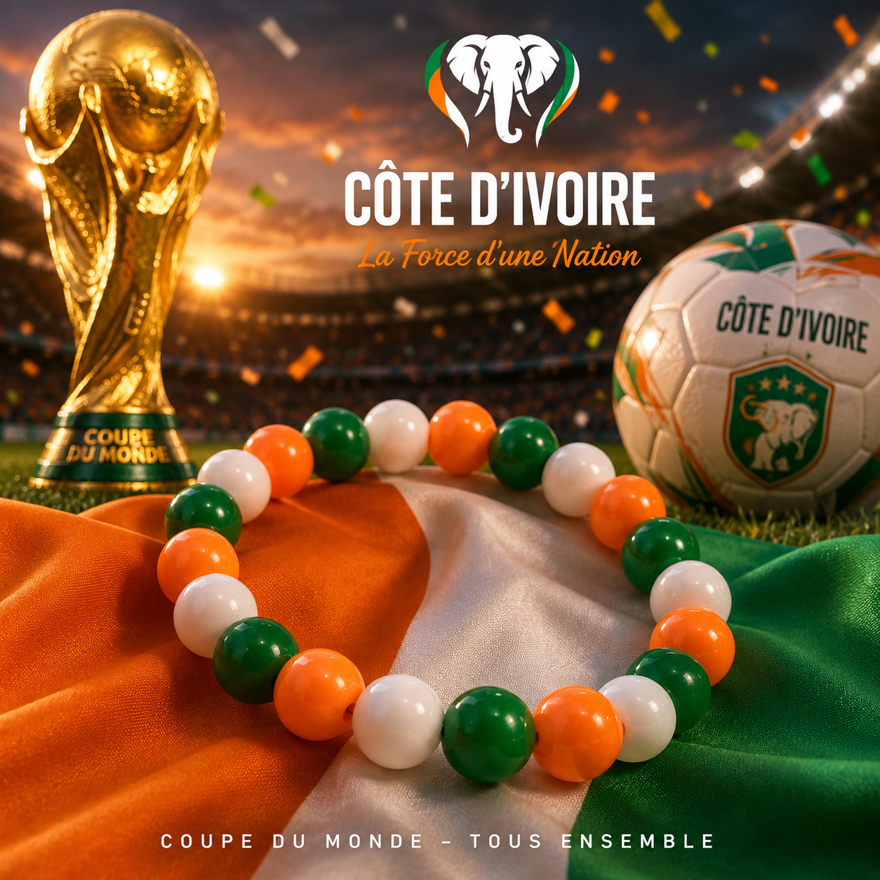 Bracelet Cote D'ivoire en boule