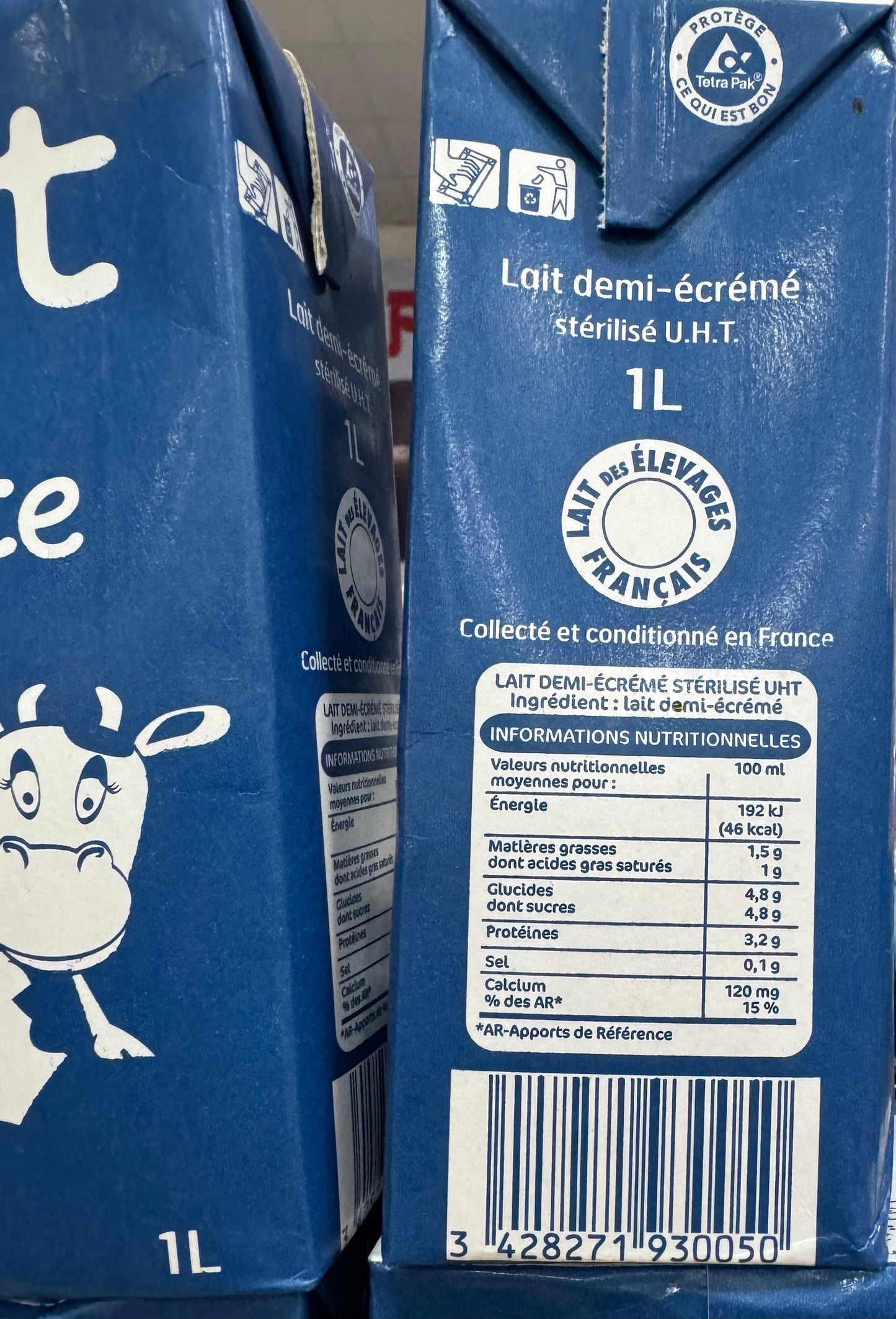 LAIT DE FRANCE - DEMI-ÉCRÉMÉ 1L