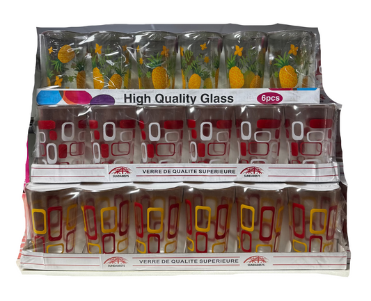 Tasses en verre multi-couleur - pack de 6