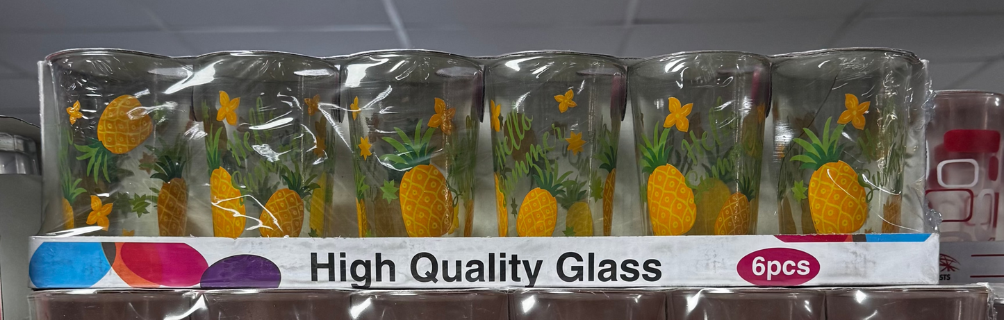 Tasses en verre multi-couleur - pack de 6