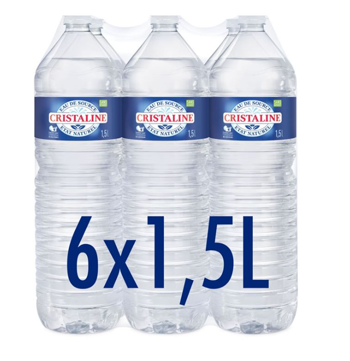 Eau de source Cristaline pack de 6 bouteille de 1,5 L