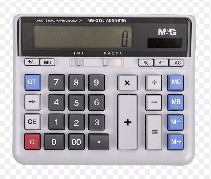 Computer Type Calculator M&G 12 Digits Desktop Calculator with Large Computer Keys Two Way Powe ...
