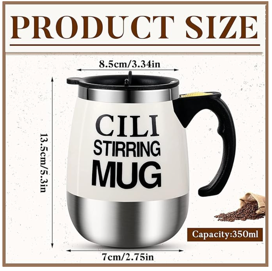 CILI STIRRING MUG - Rechargeable - Self Stirring Mug - Waterproof