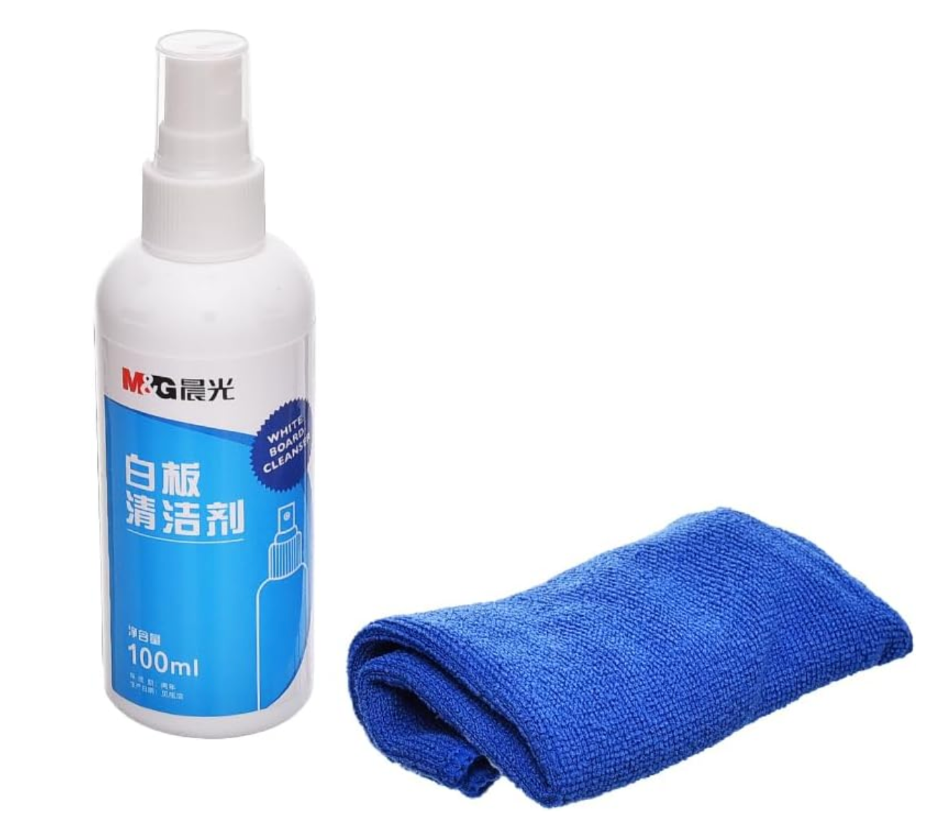 M&G ASC99365 Whiteboard Cleaner Kit 100ml and Cloth - White Blue