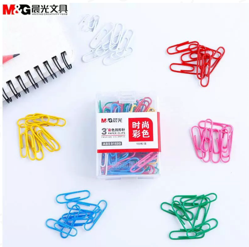 M&G ABS91699 Colorful Paper Clips 100 pcs