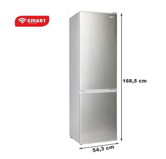 SMART Technology Réfrigérateur Combiné - 255 L - 3 Tiroirs - Argent - STCB-322H