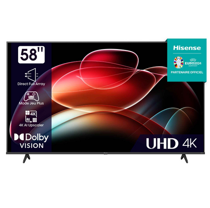 HISENSE TV LED SMART VIDAA 58'' - 4K UHD - GAME MODE - NETFLIX - YOUTUBE - 58A6K