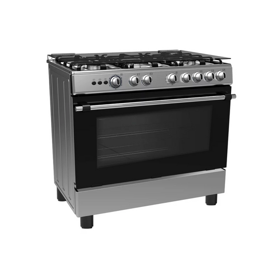 Midea Gazinière 5 Feux - 90x60 - INOX - VITREE - GAZ_36LMG5G027