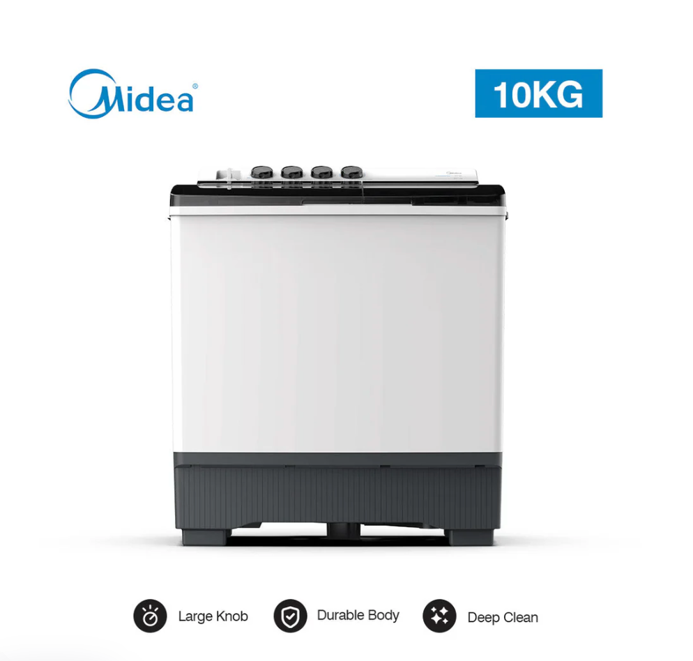 MIDEA MACHINE A LAVER - 10KG - TWIN-TUB - BLANC -  MT100W100/WG