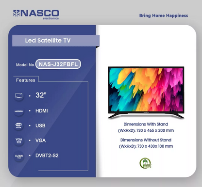 NASCO SLIM TV LED 32'' - AVEC WIFI - ENERGY SAVING - NAS-J32FBFL-AND