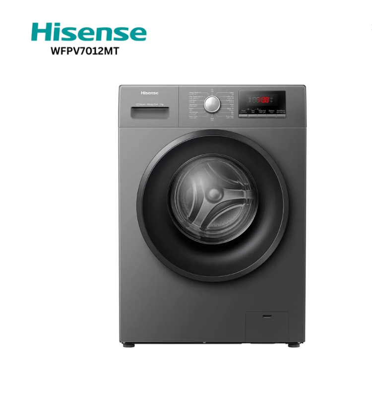 HISENSE MACHINE A LAVER - 7KG - A+++ - FRONT LOAD - TITANIUM - WFVB7012MT