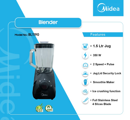 MIDEA MIXEUR - DEUX VITESSES - 1.5 L  - MIXER_BL1190