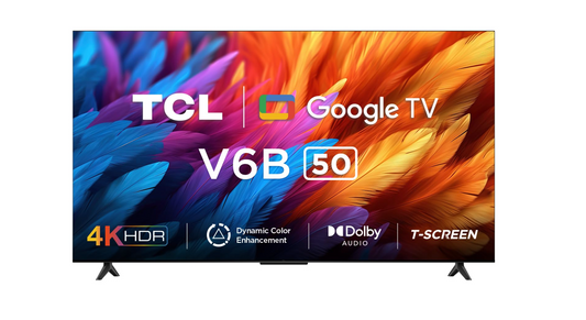 TCL TV LED 50''- GOOGLE TV - 4K UHD - YOUTUBE - NETFLIX - T-SCREEN - 50V6B