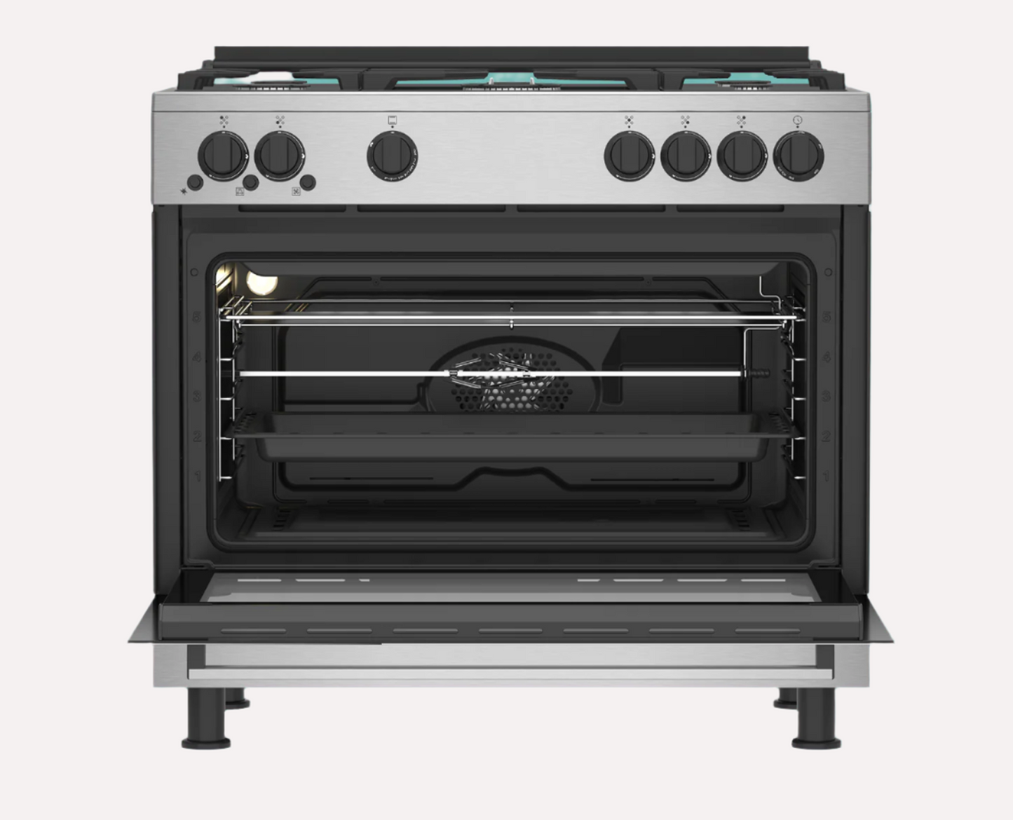 BEKO GAZINIÈRE 5 FEUX - INOX - 90CM - FOUR À VENTILATION – BEKO_GGR15115DXNS