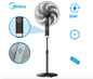 MIDEA VENTILATEUR A PIED 16" - NOIR - 50W - 3 VITESSES - 7 HELICES