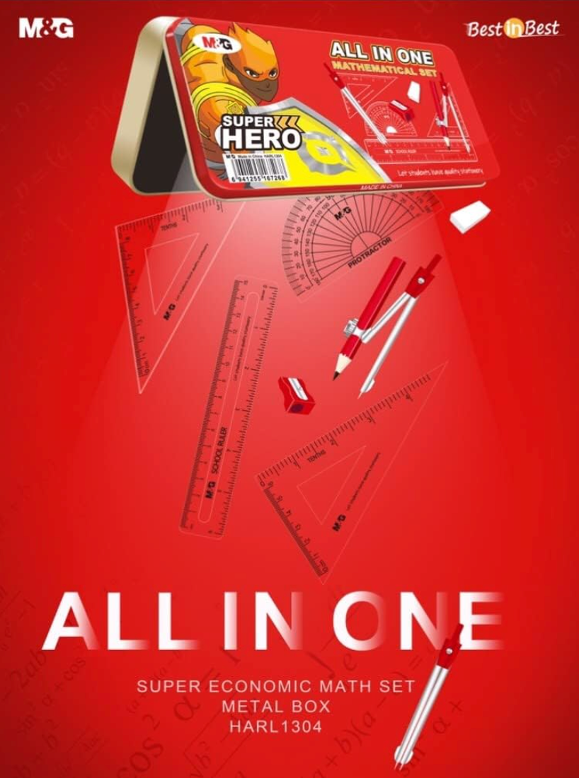 M&G Ensemble de règles 10-Pièces complet - Boîte en Métal