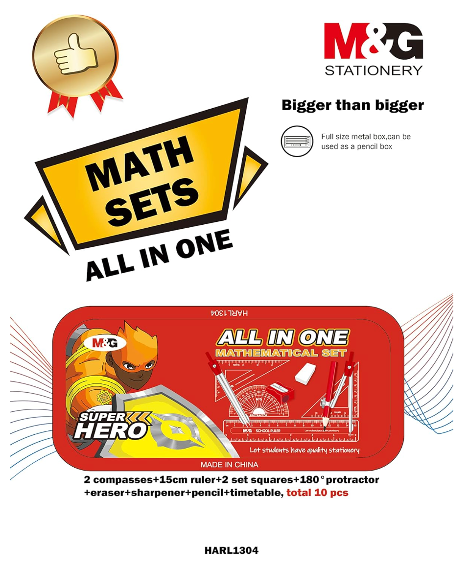 M&G Ensemble de règles 10-Pièces complet - Boîte en Métal