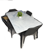 Table A Manger Marbre + 4 Chaises - Gris