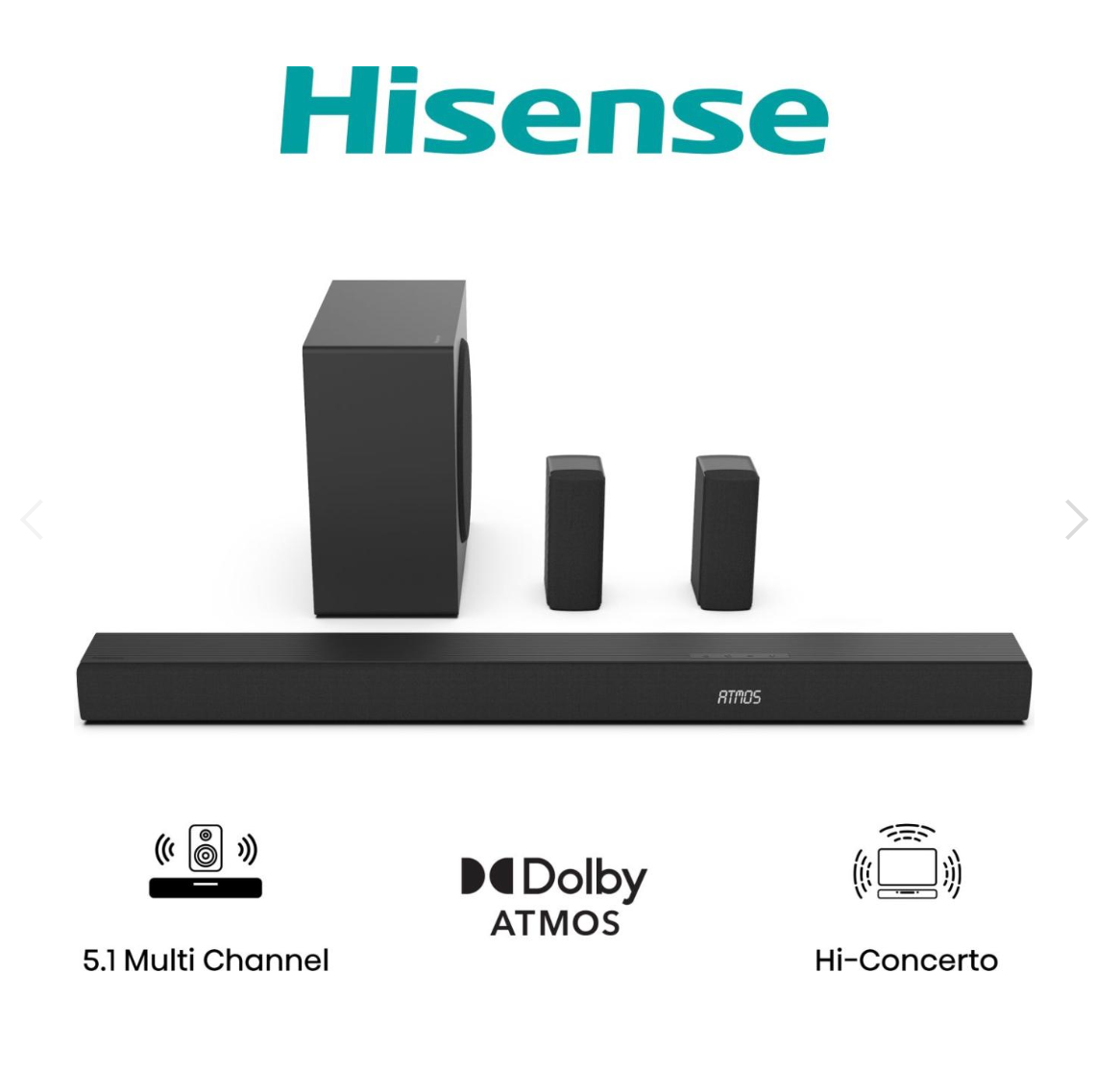 HISENSE BARRE DE SON - 580W - DOLBY ATMOS - DTSX - SANS FIL - AX5100Q