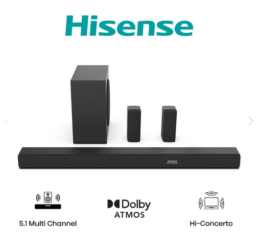 HISENSE BARRE DE SON - 580W - DOLBY ATMOS - DTSX - SANS FIL - AX5100Q