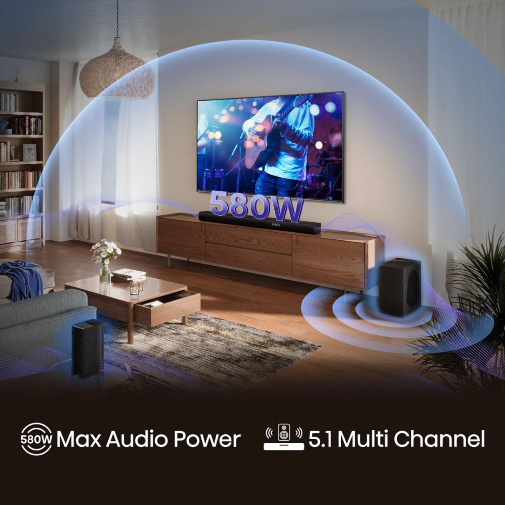 HISENSE BARRE DE SON - 580W - DOLBY ATMOS - DTSX - SANS FIL - AX5100Q