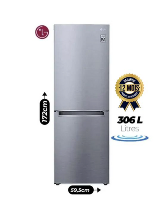 LG Réfrigérateur combiné - 306 L - Argent - Inverter - GC - B399NLJM