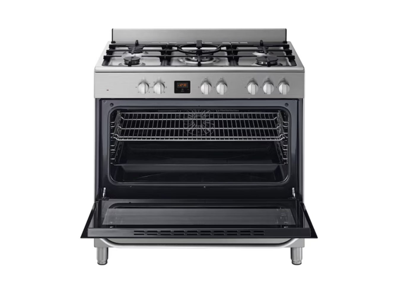 SAMSUNG Gazinière 5 feux - Allumage automatique – Rôtisserie – NY90T5010SS/FA