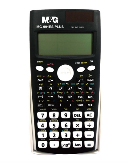 M&G 12 Digits Scientific Calculator 417 Functions with Cover, MG-991ES PLUS, Two Way Power