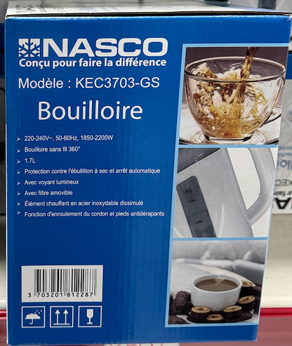 NASCO BOUILLOIRE ÉLECTRIQUE 1,7 LITRES – B_KEC-3703-GS