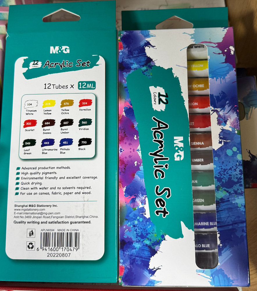 M&G Acrylic Paint 12 ML Tubes pack of 12