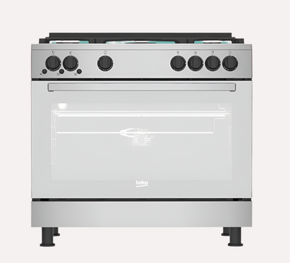 BEKO GAZINIÈRE 5 FEUX - INOX - 90CM - FOUR À VENTILATION – BEKO_GGR15115DXNS