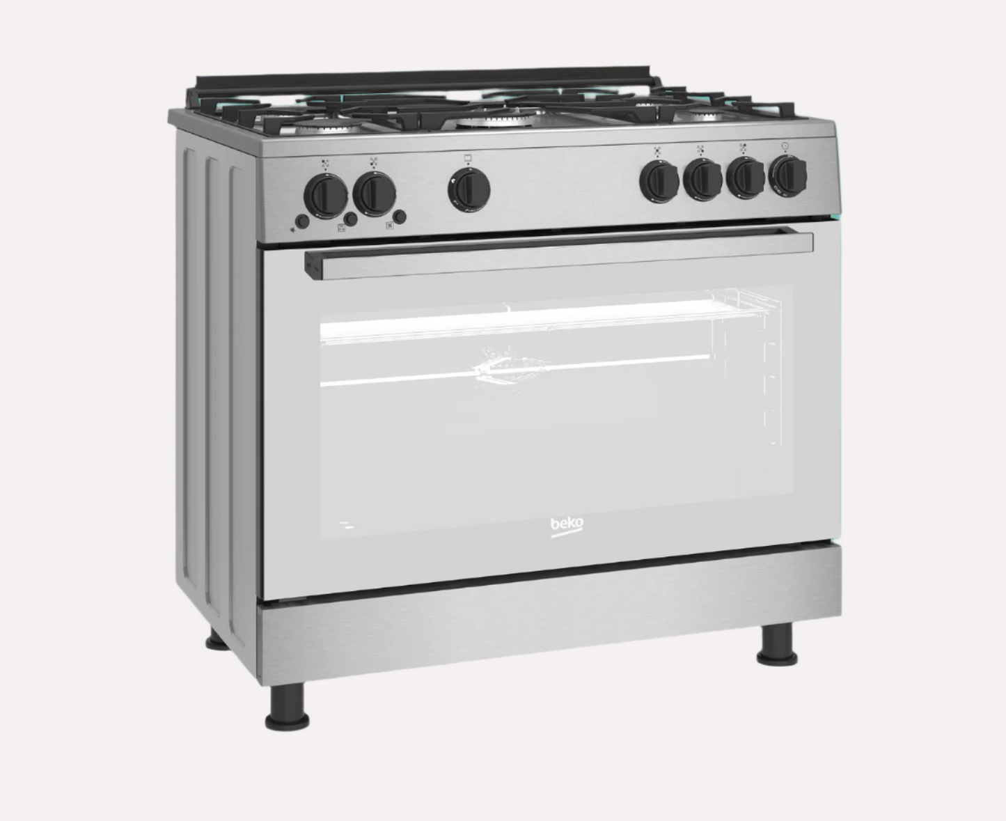 BEKO GAZINIÈRE 5 FEUX - INOX - 90CM - FOUR À VENTILATION – BEKO_GGR15115DXNS