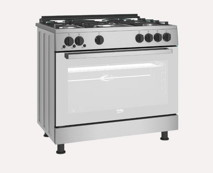 BEKO GAZINIÈRE 5 FEUX - INOX - 90CM - FOUR À VENTILATION – BEKO_GGR15115DXNS