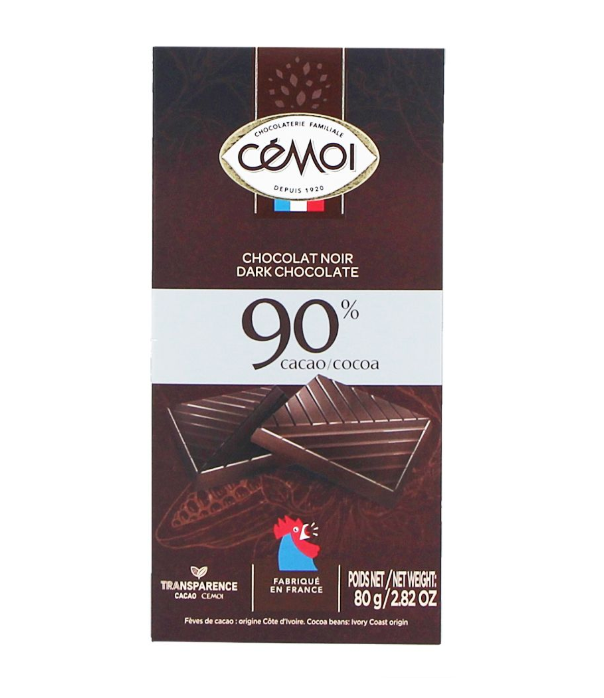Cémoi Chocolat Noir 90% cacao - Tablett 80g