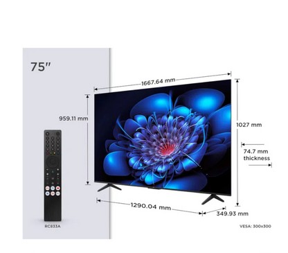 TCL TV LED 75''- GOOGLE TV - 4K UHD - NETFLIX-YOUTUBE - DTS VIRTUAL X - 75P6K