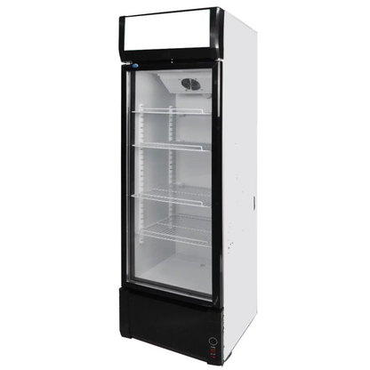 NASCO REFROIDISSEUR VERTICAL - Poignée externe encastrée - 1 Porte Vitré - 360 / 400 L